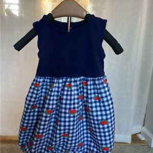 Navy and Blue Gingham Kids Dress